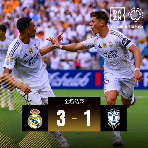 世俱杯-十人皇马3-1帕丘卡 贝林厄姆巴尔韦德破门